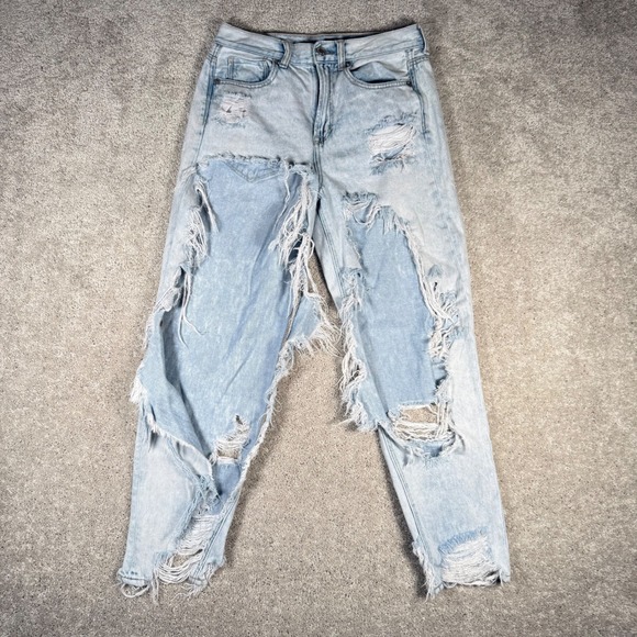 American Eagle Outfitters Denim - American Eagle Women's 4 Mom Jean Light Wash Distressed Ripped Denim Jeans